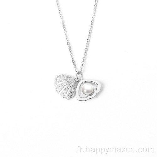 925 Collier de perle en or rose en argent sterling